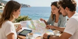 carte détaillée de corfou